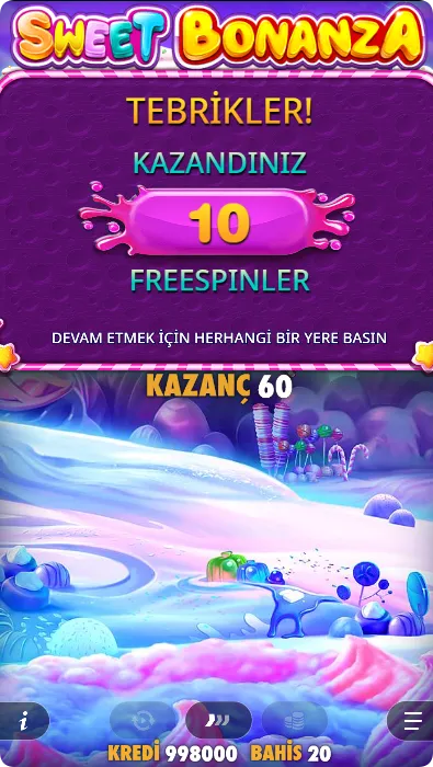 Bonus oyununun başlangıcı